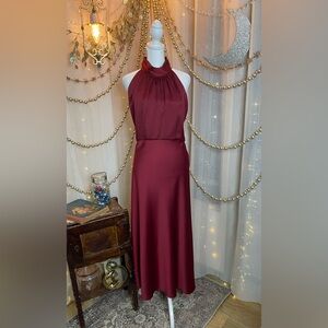 Taylor Red Halter Maxi Gown for Weddings